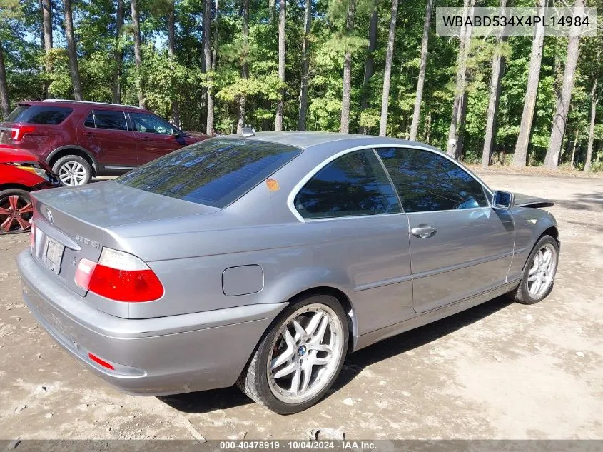 2004 BMW 330Ci VIN: WBABD534X4PL14984 Lot: 40478919