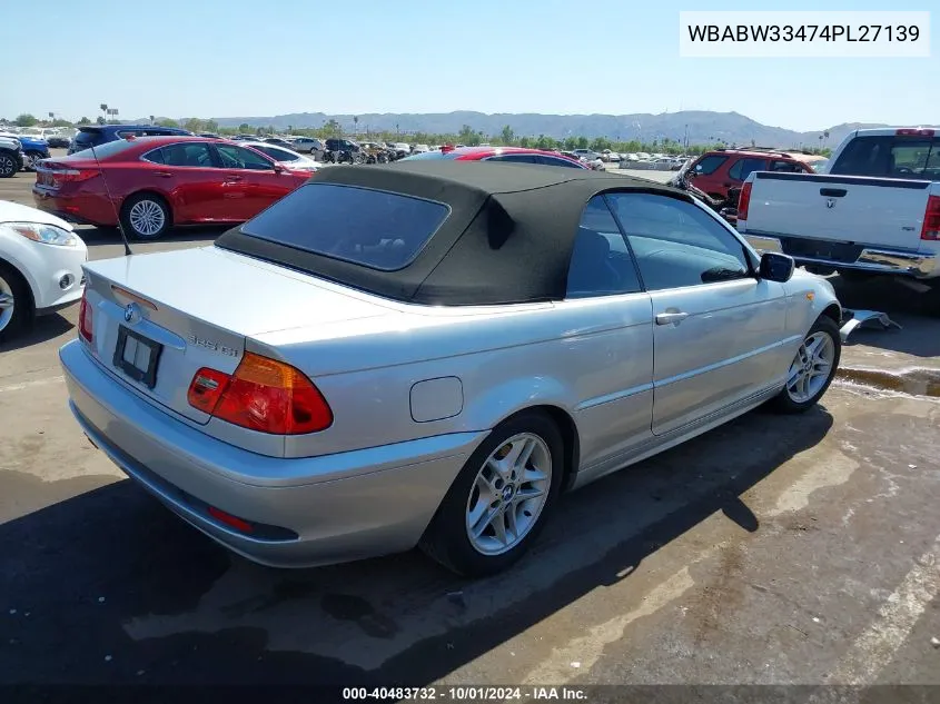 2004 BMW 325Ci VIN: WBABW33474PL27139 Lot: 40483732