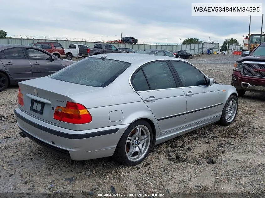 2004 BMW 330I VIN: WBAEV53484KM34595 Lot: 40486117