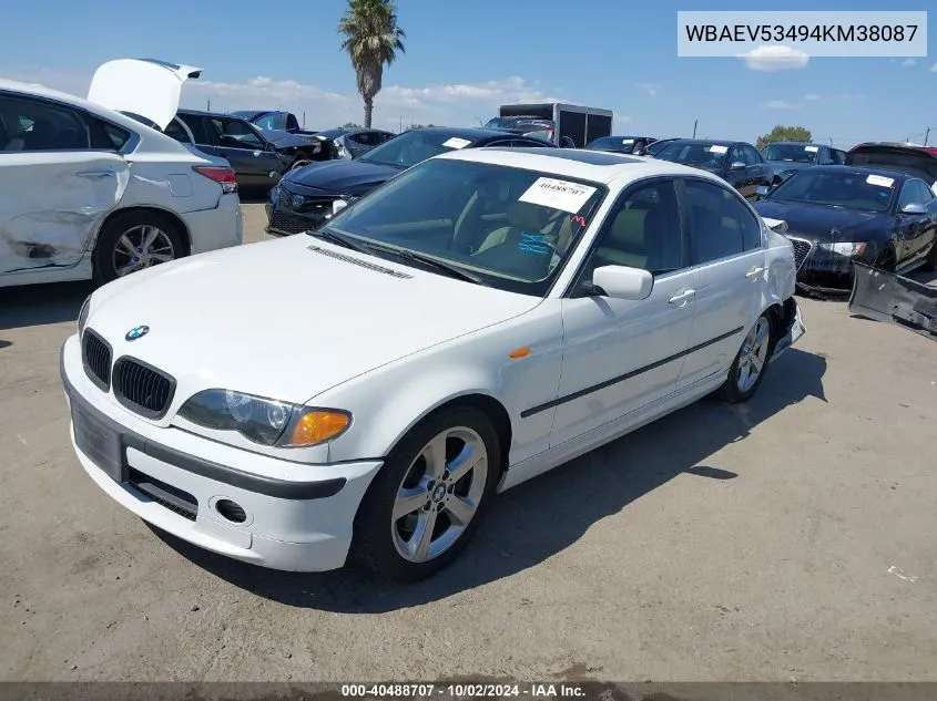 2004 BMW 330I VIN: WBAEV53494KM38087 Lot: 40488707