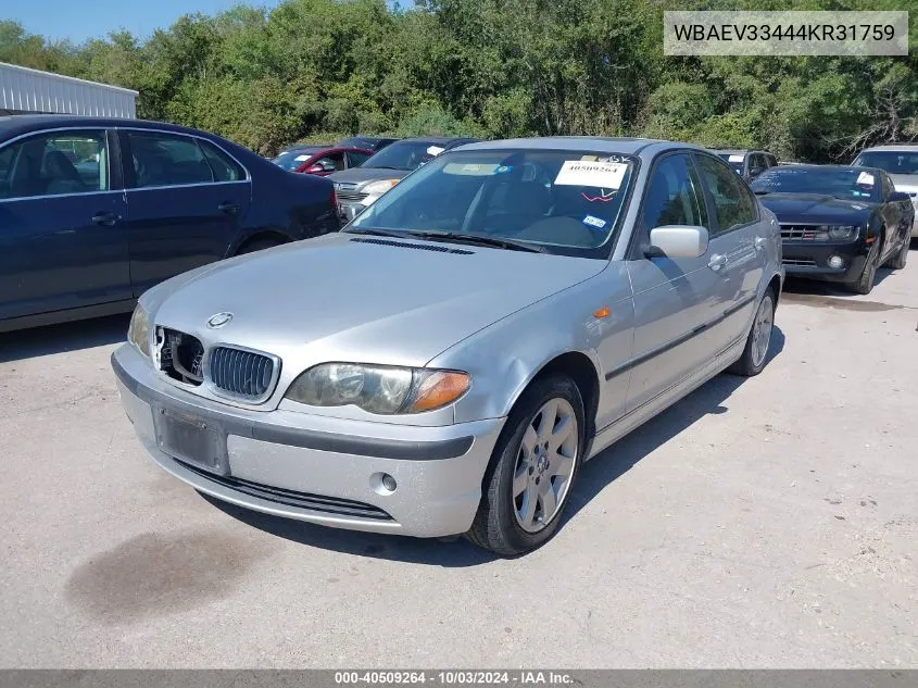 2004 BMW 325I VIN: WBAEV33444KR31759 Lot: 40509264