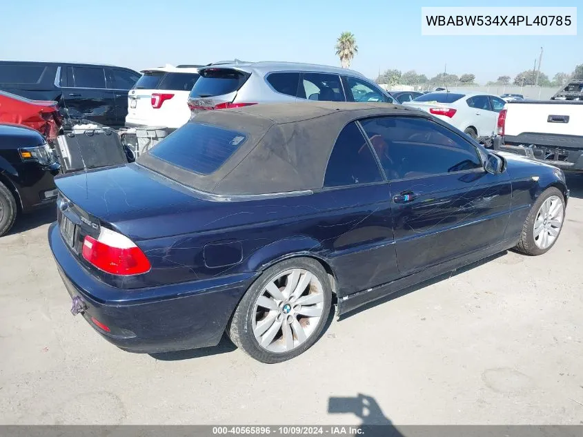 2004 BMW 330Ci VIN: WBABW534X4PL40785 Lot: 40565896