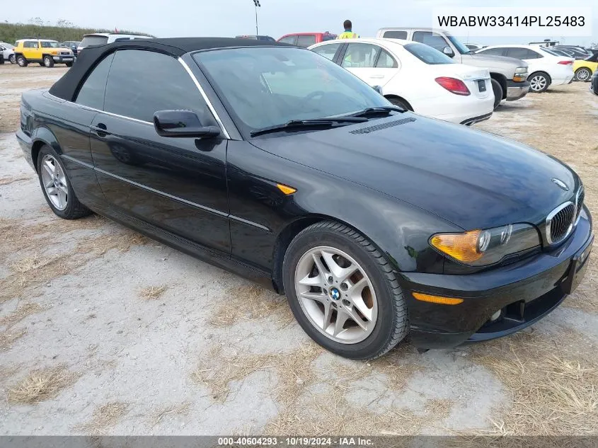 2004 BMW 325 Ci VIN: WBABW33414PL25483 Lot: 40604293