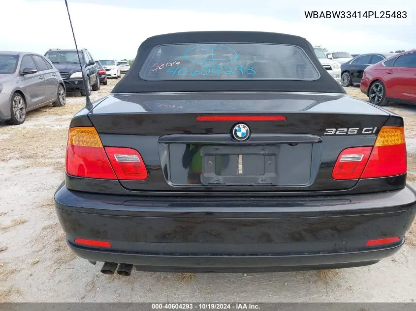 2004 BMW 325 Ci VIN: WBABW33414PL25483 Lot: 40604293