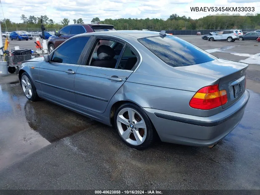 2004 BMW 330I VIN: WBAEV53454KM33033 Lot: 40623858