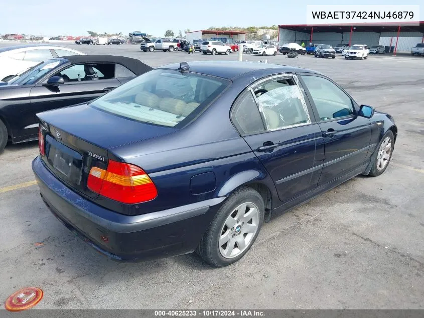 2004 BMW 325I VIN: WBAET37424NJ46879 Lot: 40625233