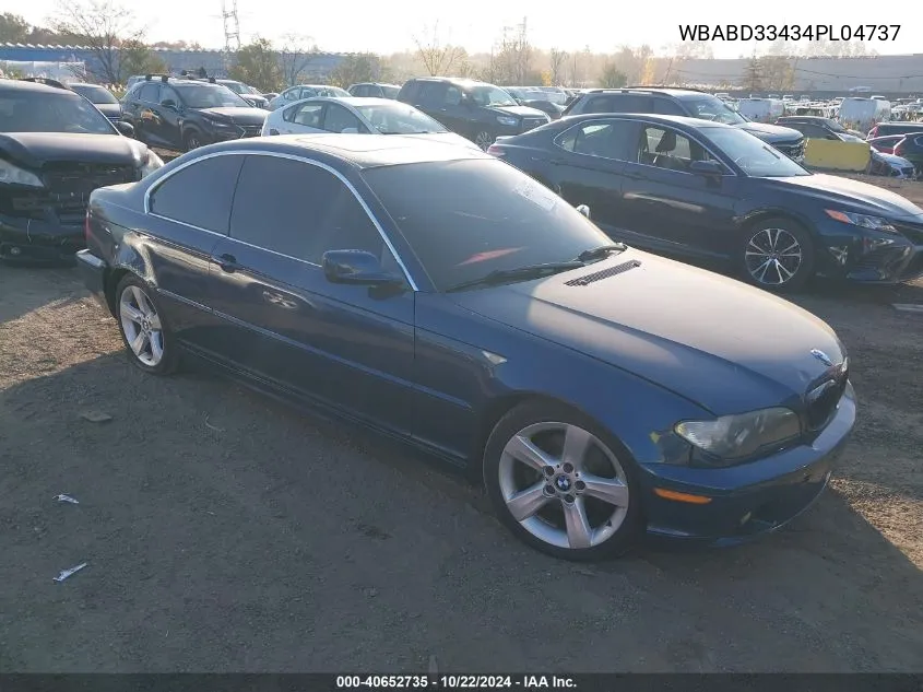 2004 BMW 325Ci VIN: WBABD33434PL04737 Lot: 40652735