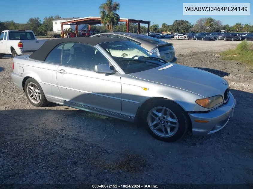 2004 BMW 325Ci VIN: WBABW33464PL24149 Lot: 40672152