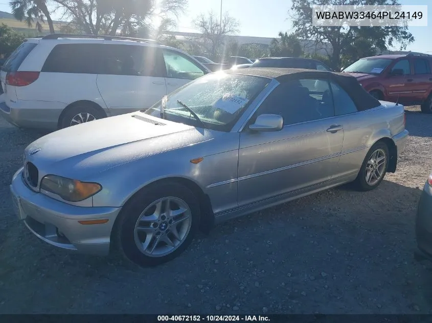 2004 BMW 325Ci VIN: WBABW33464PL24149 Lot: 40672152