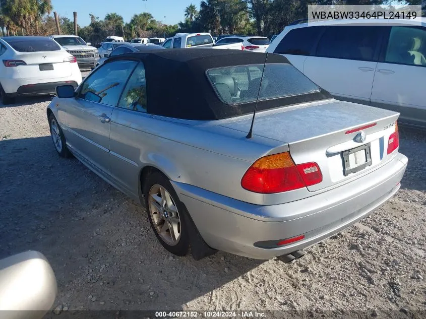 2004 BMW 325Ci VIN: WBABW33464PL24149 Lot: 40672152