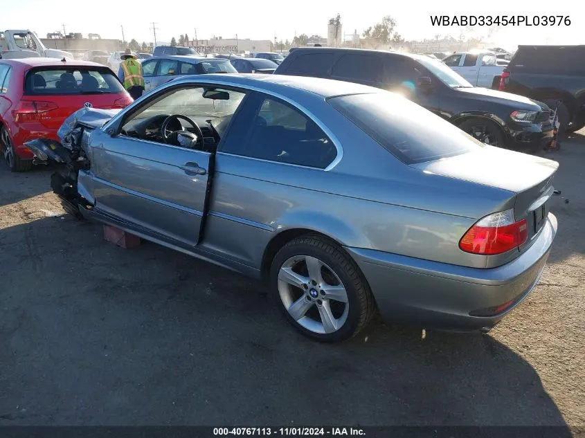 2004 BMW 325Ci VIN: WBABD33454PL03976 Lot: 40767113