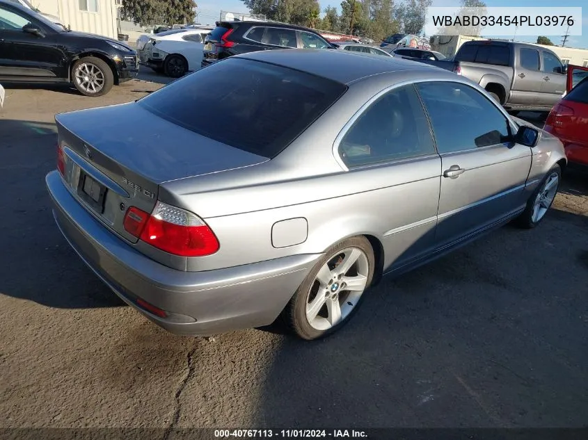 2004 BMW 325Ci VIN: WBABD33454PL03976 Lot: 40767113