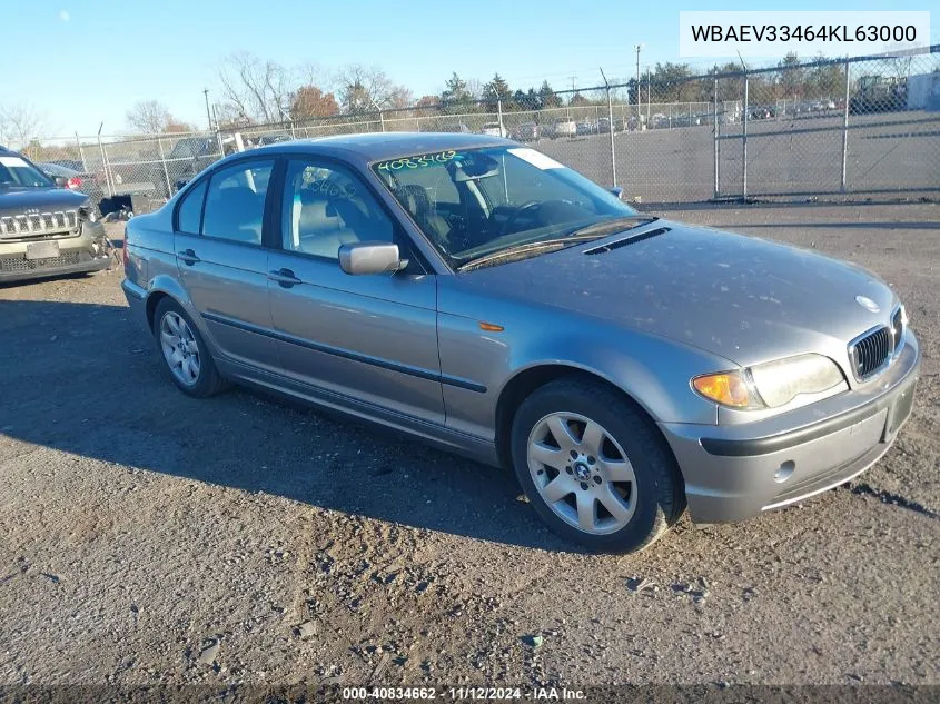 2004 BMW 325I VIN: WBAEV33464KL63000 Lot: 40834662