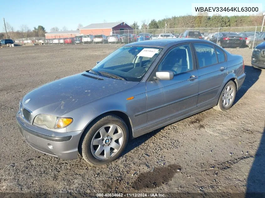 2004 BMW 325I VIN: WBAEV33464KL63000 Lot: 40834662