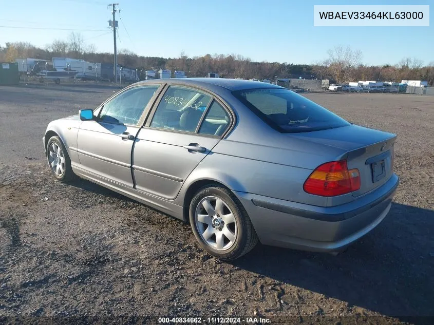 2004 BMW 325I VIN: WBAEV33464KL63000 Lot: 40834662