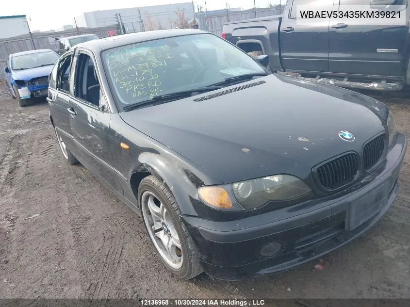 2005 BMW 3 Series VIN: WBAEV53435KM39821 Lot: 12136958