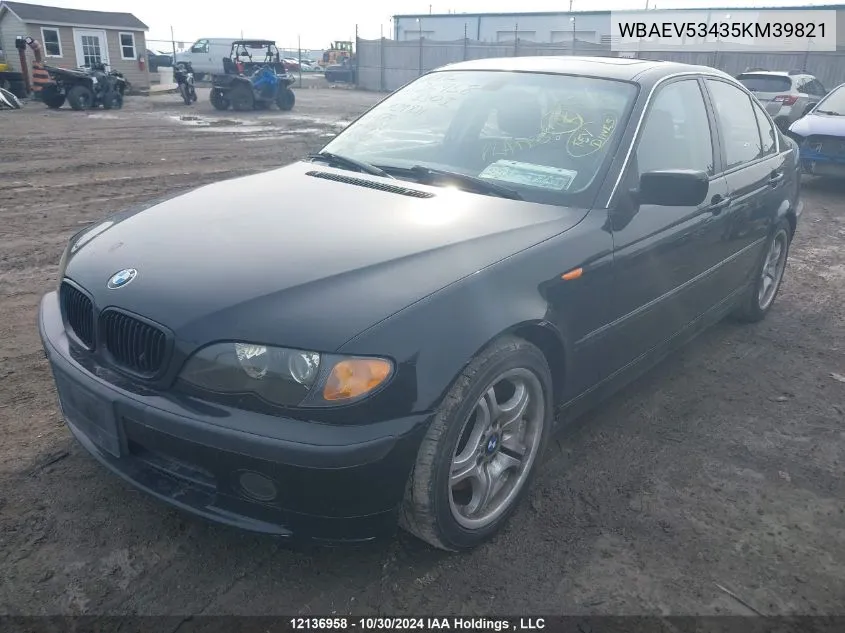 2005 BMW 3 Series VIN: WBAEV53435KM39821 Lot: 12136958