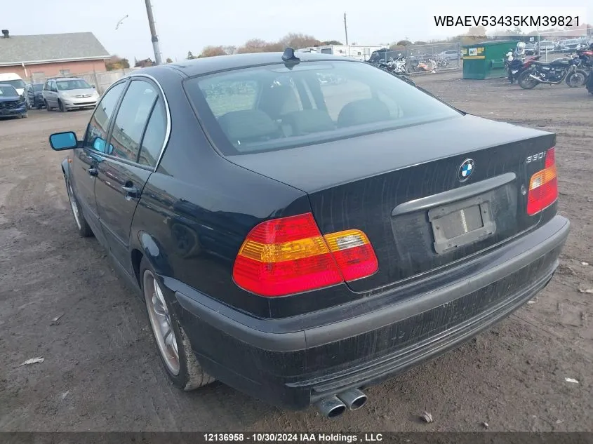 2005 BMW 3 Series VIN: WBAEV53435KM39821 Lot: 12136958