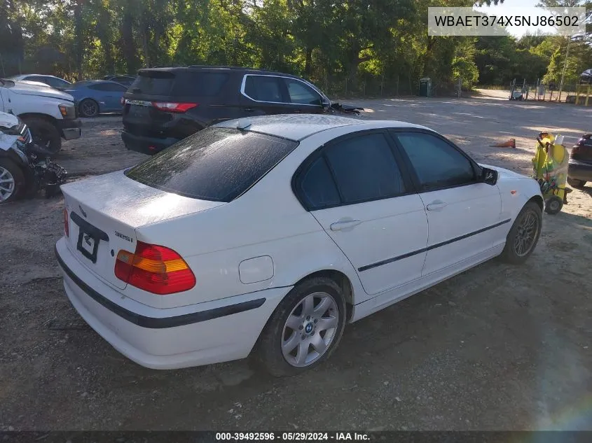 WBAET374X5NJ86502 2005 BMW 325I