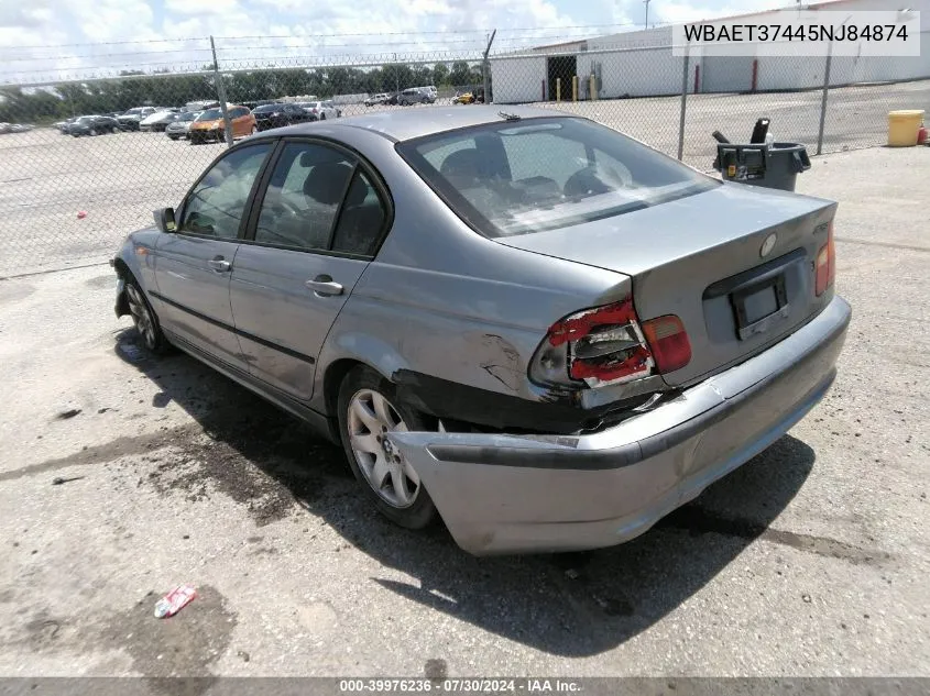 2005 BMW 325I VIN: WBAET37445NJ84874 Lot: 39976236