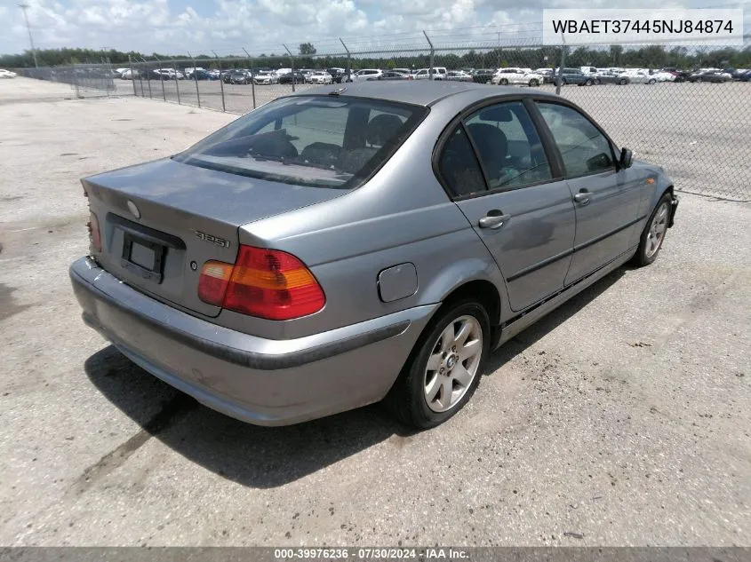 2005 BMW 325I VIN: WBAET37445NJ84874 Lot: 39976236