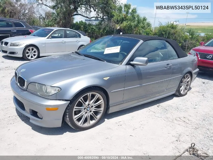 2005 BMW 330Ci VIN: WBABW53435PL50124 Lot: 40092590