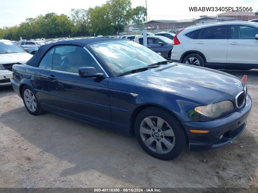 2005 BMW 325Ci VIN: WBABW33405PL35066 Lot: 40118380