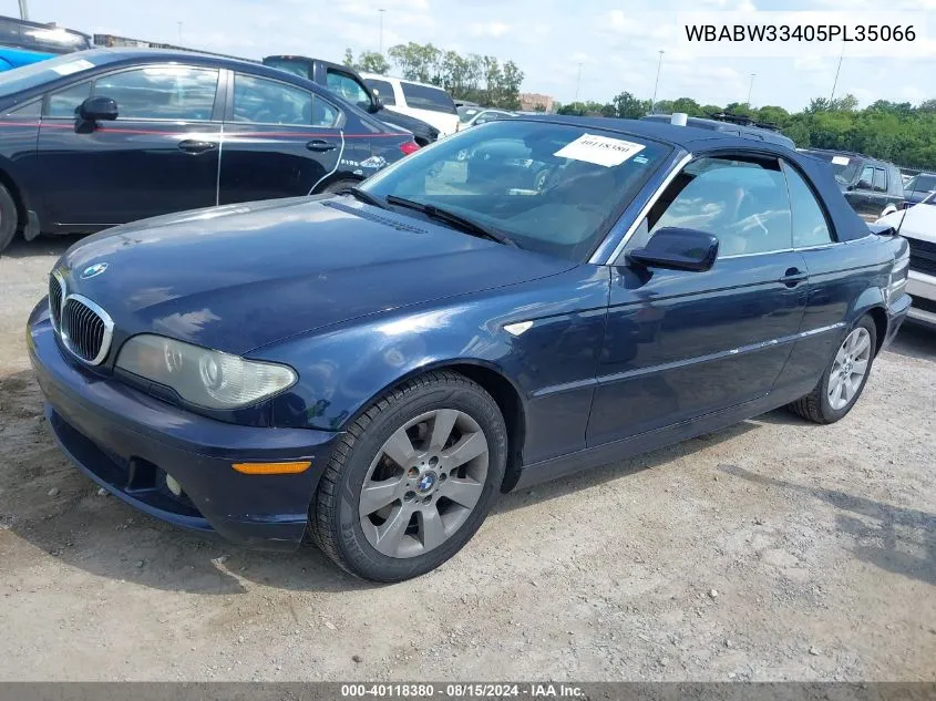 2005 BMW 325Ci VIN: WBABW33405PL35066 Lot: 40118380