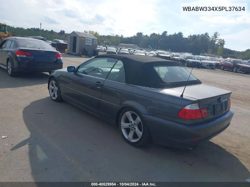 2005 BMW 325Ci VIN: WBABW334X5PL37634 Lot: 40529954