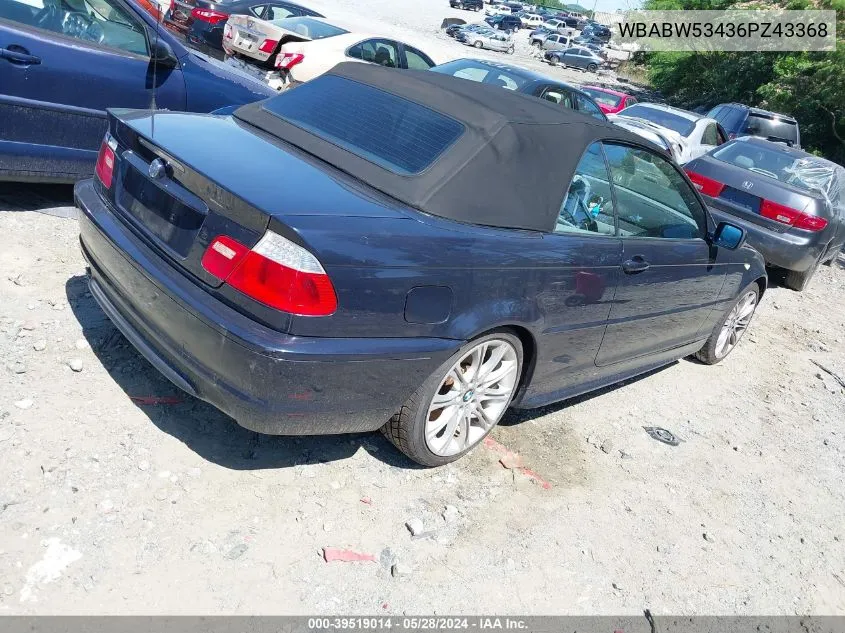 2006 BMW 330Ci VIN: WBABW53436PZ43368 Lot: 39519014