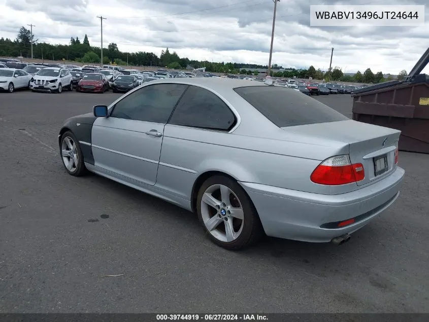 2006 BMW 325Ci VIN: WBABV13496JT24644 Lot: 39744919