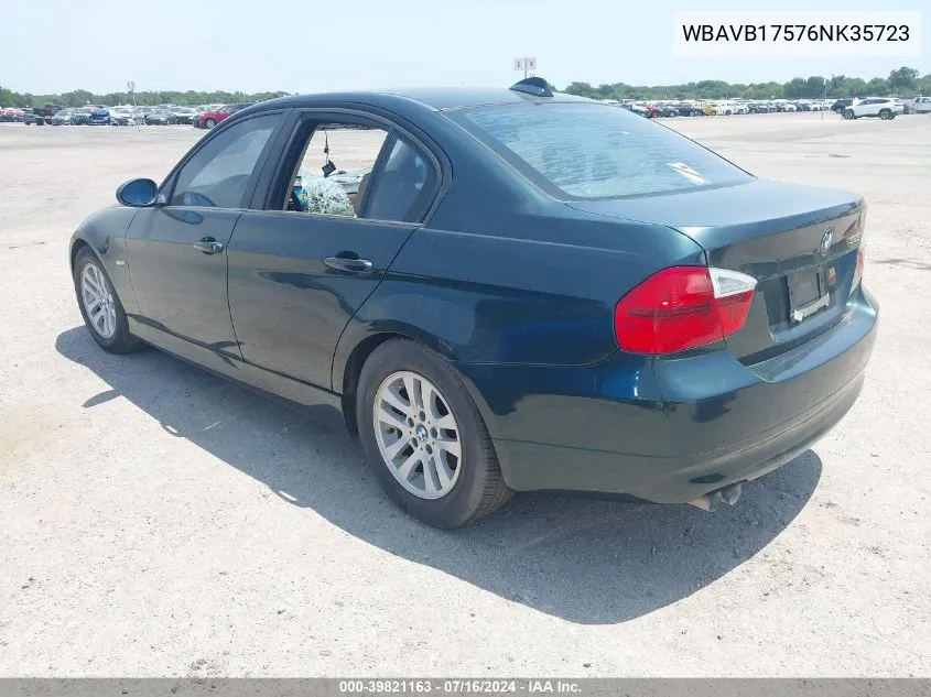 2006 BMW 325I VIN: WBAVB17576NK35723 Lot: 39821163