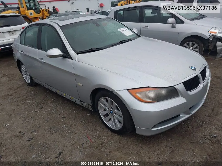 2006 BMW 325I VIN: WBAVB13596KX37186 Lot: 39851418