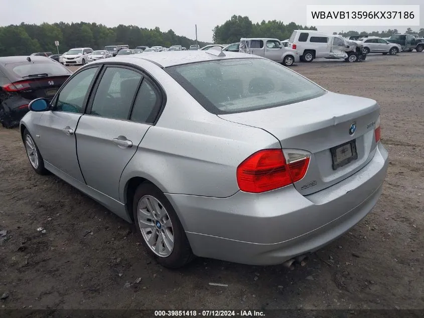 2006 BMW 325I VIN: WBAVB13596KX37186 Lot: 39851418