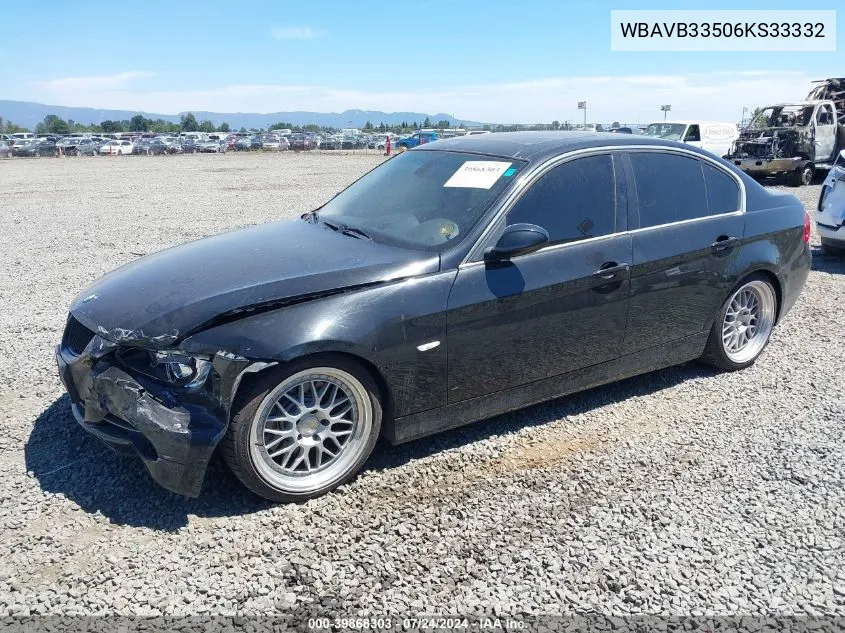 2006 BMW 330I VIN: WBAVB33506KS33332 Lot: 39868303