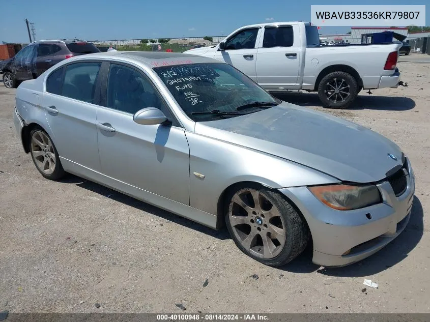 2006 BMW 330I VIN: WBAVB33536KR79807 Lot: 40100948