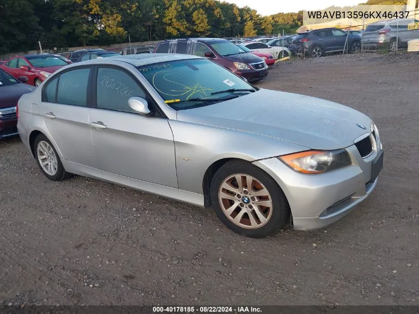 2006 BMW 325I VIN: WBAVB13596KX46437 Lot: 40178185