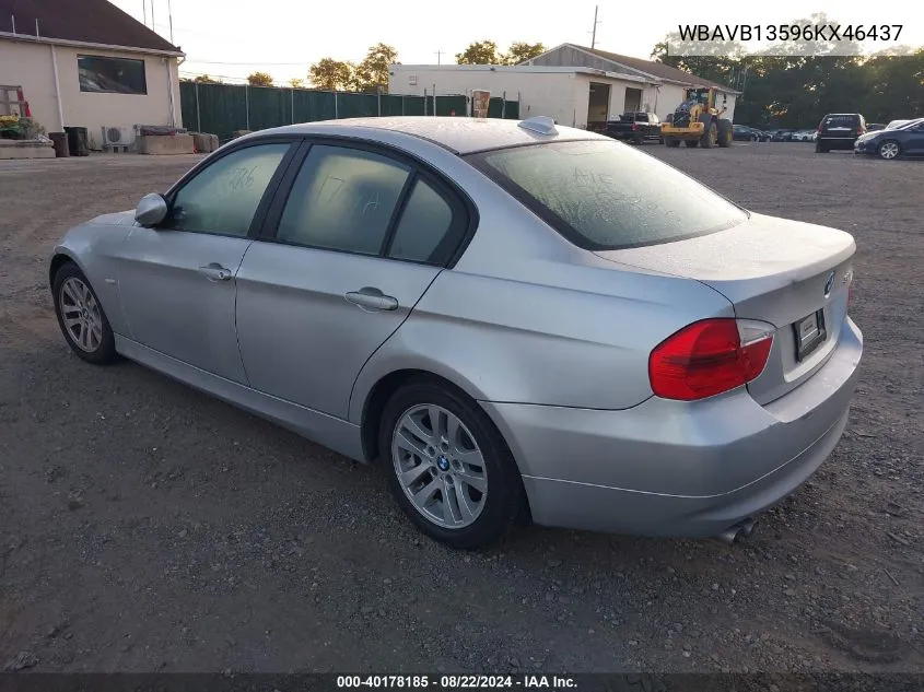 2006 BMW 325I VIN: WBAVB13596KX46437 Lot: 40178185