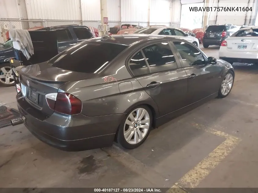 2006 BMW 325I VIN: WBAVB17576NK41604 Lot: 40187127