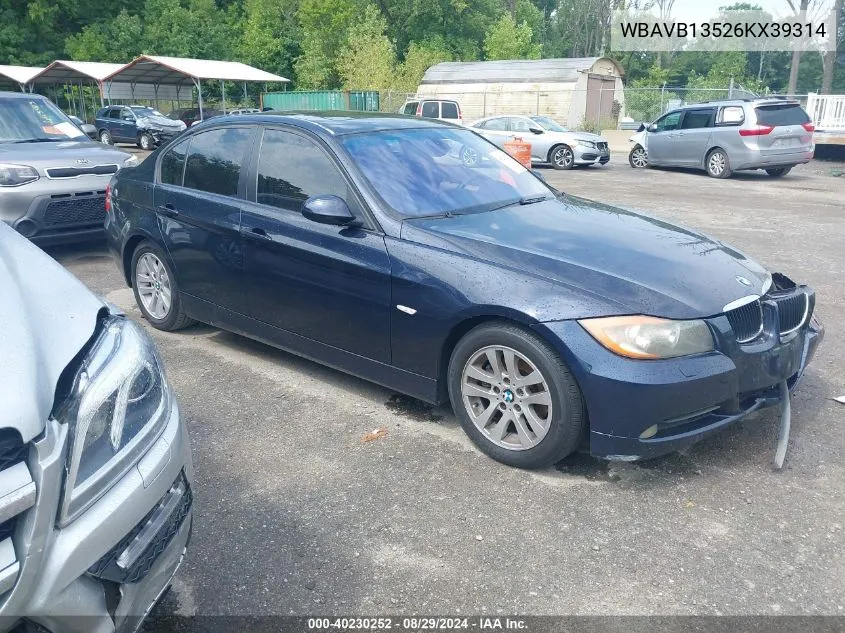 2006 BMW 325I VIN: WBAVB13526KX39314 Lot: 40230252