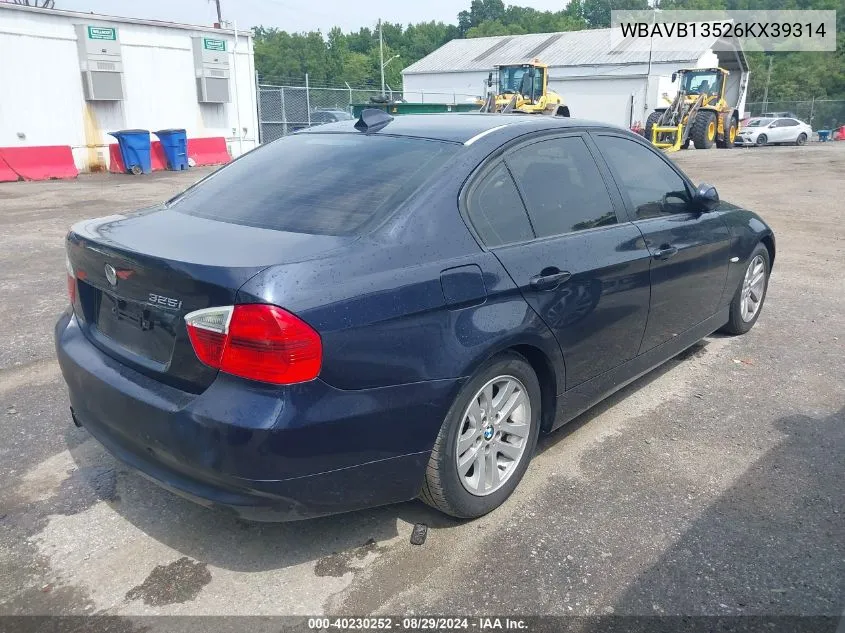 WBAVB13526KX39314 2006 BMW 325I