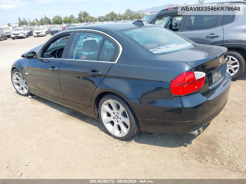 2006 BMW 330 I VIN: WBAVB33546KR78648 Lot: 40268172