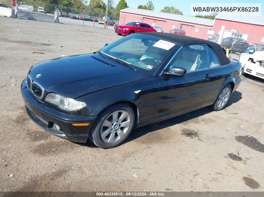 2006 BMW 325Ci VIN: WBABW33466PX86228 Lot: 40335515