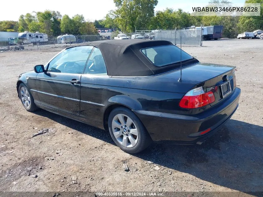 2006 BMW 325Ci VIN: WBABW33466PX86228 Lot: 40335515