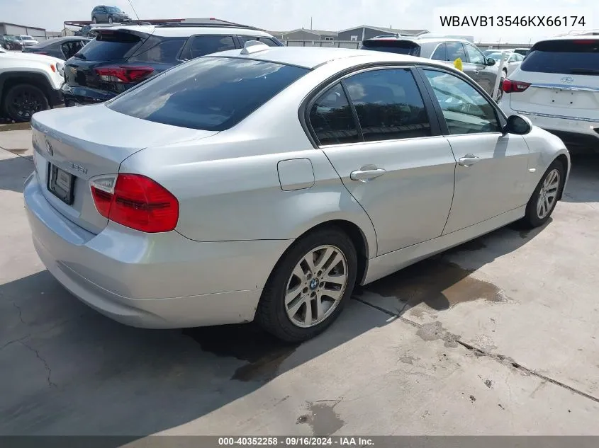 2006 BMW 325I VIN: WBAVB13546KX66174 Lot: 40352258