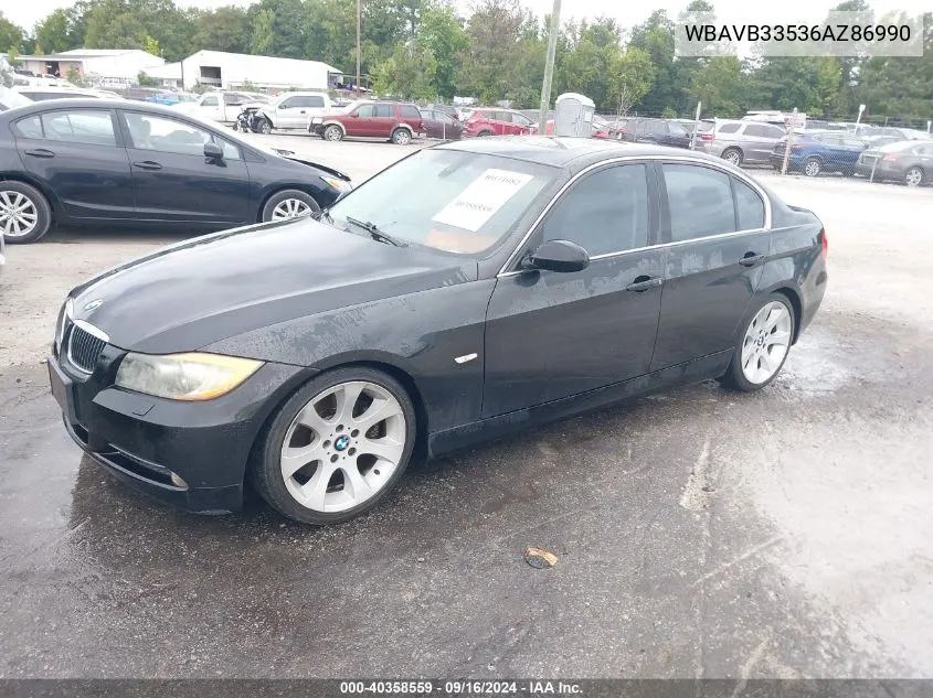 2006 BMW 330I VIN: WBAVB33536AZ86990 Lot: 40358559