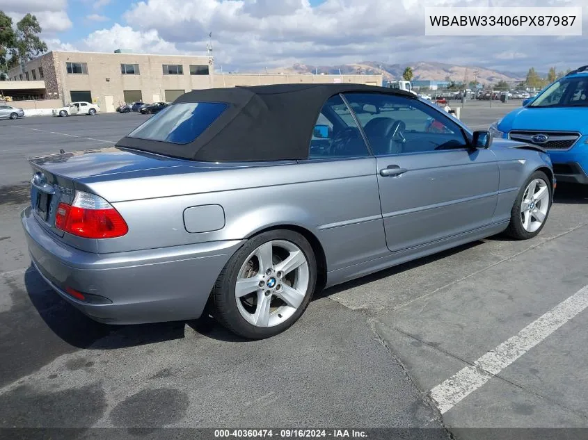 2006 BMW 325Ci VIN: WBABW33406PX87987 Lot: 40360474