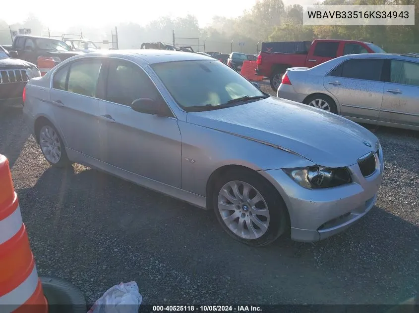 2006 BMW 330I VIN: WBAVB33516KS34943 Lot: 40525118