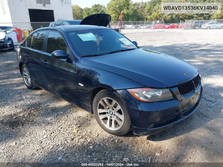 2006 BMW 325Xi VIN: WBAVD13536KV14040 Lot: 40533263