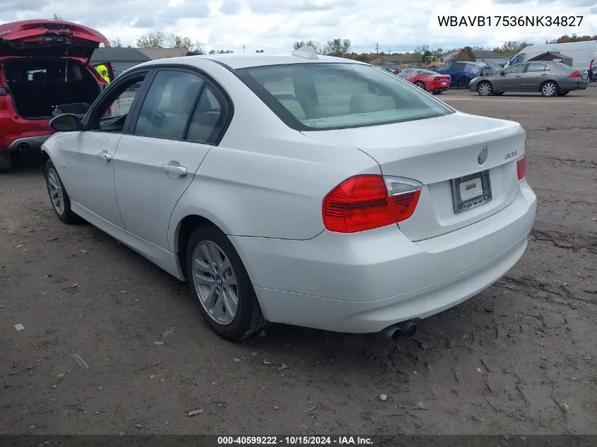 2006 BMW 325I VIN: WBAVB17536NK34827 Lot: 40599222